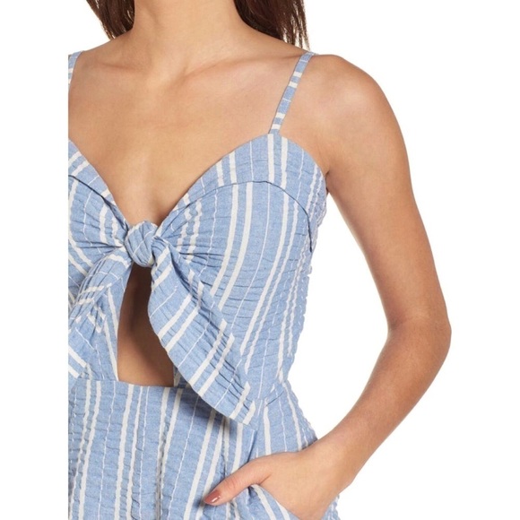 Lost + Wander Waves Stripe Tie Front Romper - Picture 6 of 14